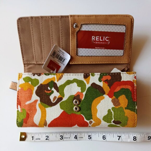 NWT Relic Wallet Vintage 1980s Colors Zip Snap Closure - Picture 6 of 8